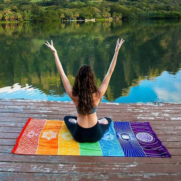 Sacred Flow 7 Chakra Yoga Mat - Versatile Meditation & Healing Tapestry