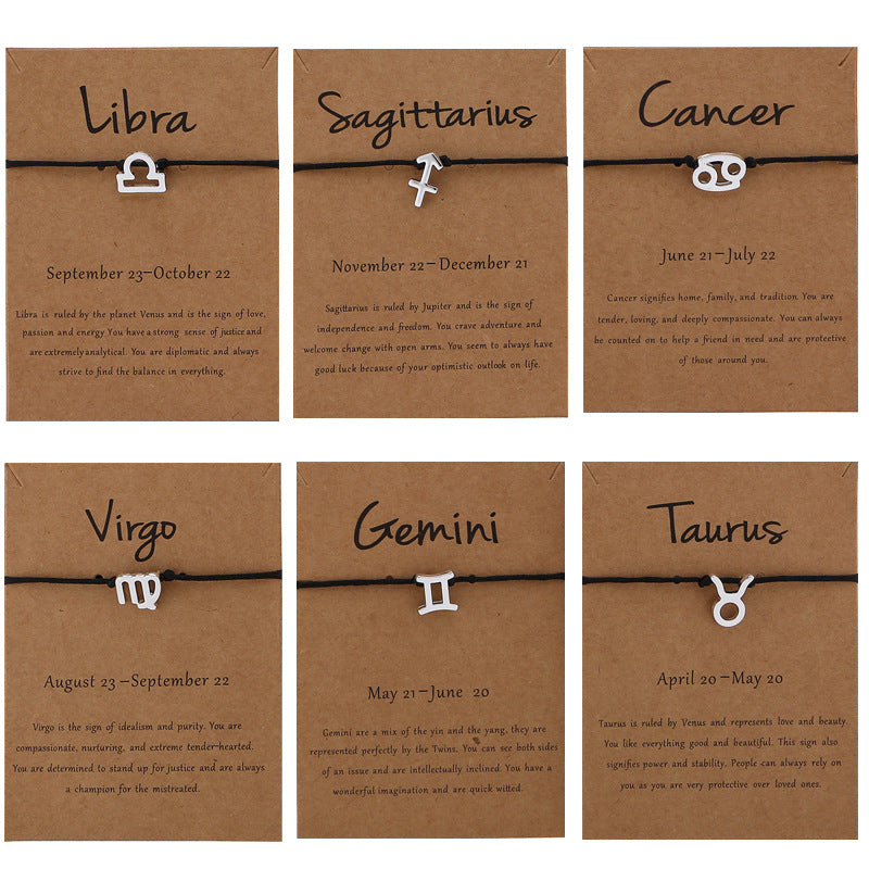 Stellar Bond Zodiac Rope Bracelet – Adjustable Couple Edition
