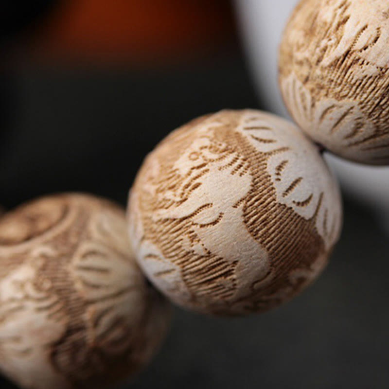 FREE Today: Peace Spirit Ebony Wood Camphor Wood Yin Yang Ox Engraved Bracelet