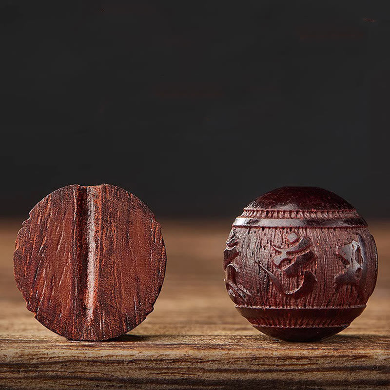 FREE Today: Protection and Calm Small Leaf Red Sandalwood Five Directions Gods of Wealth Bracelet