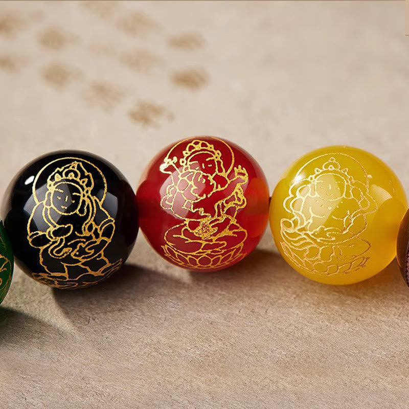 FREE Today: Protection and Calm Small Leaf Red Sandalwood Five Directions Gods of Wealth Bracelet