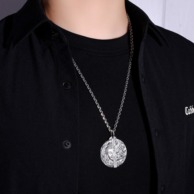 FREE Today: Self Care and Healing Copper Buddha Demon Pattern Pendant Necklace