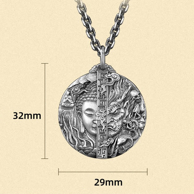 FREE Today: Self Care and Healing Copper Buddha Demon Pattern Pendant Necklace
