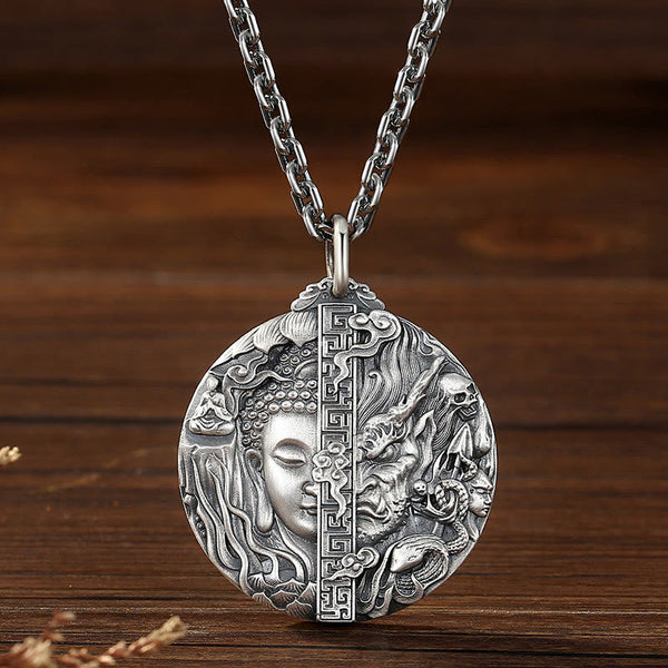 FREE Today: Self Care and Healing Copper Buddha Demon Pattern Pendant Necklace