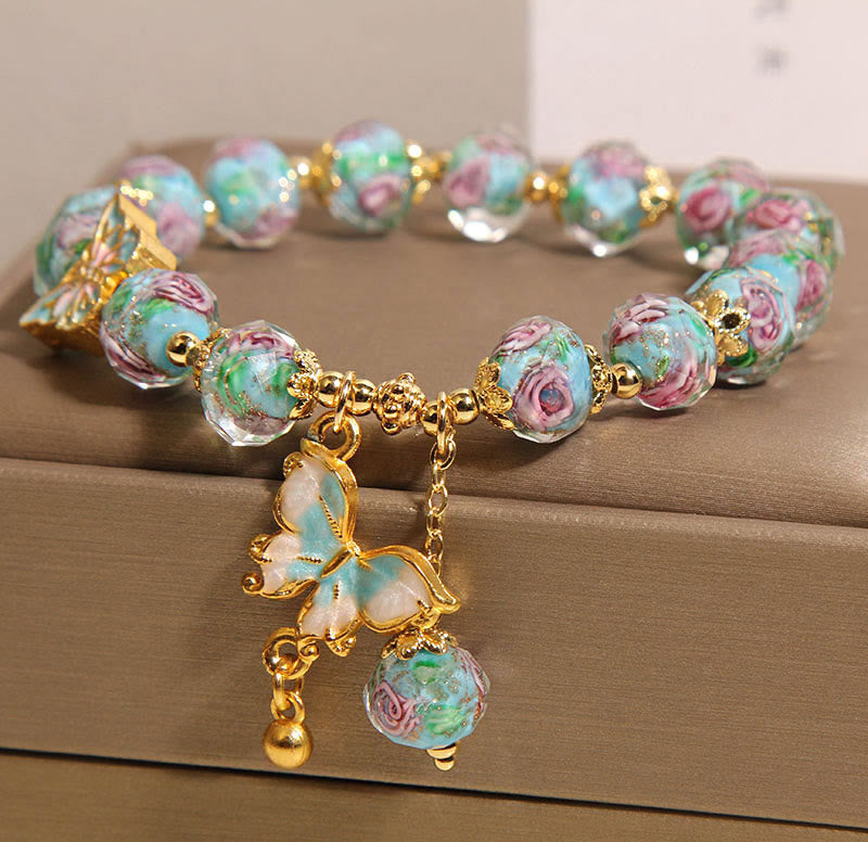 FREE Today: Love Freedom Butterfly Charm Rose Flower Liuli Bracelet
