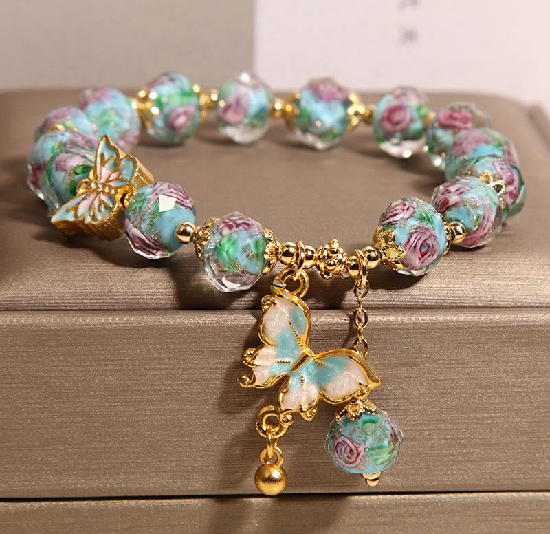 FREE Today: Love Freedom Butterfly Charm Rose Flower Liuli Bracelet