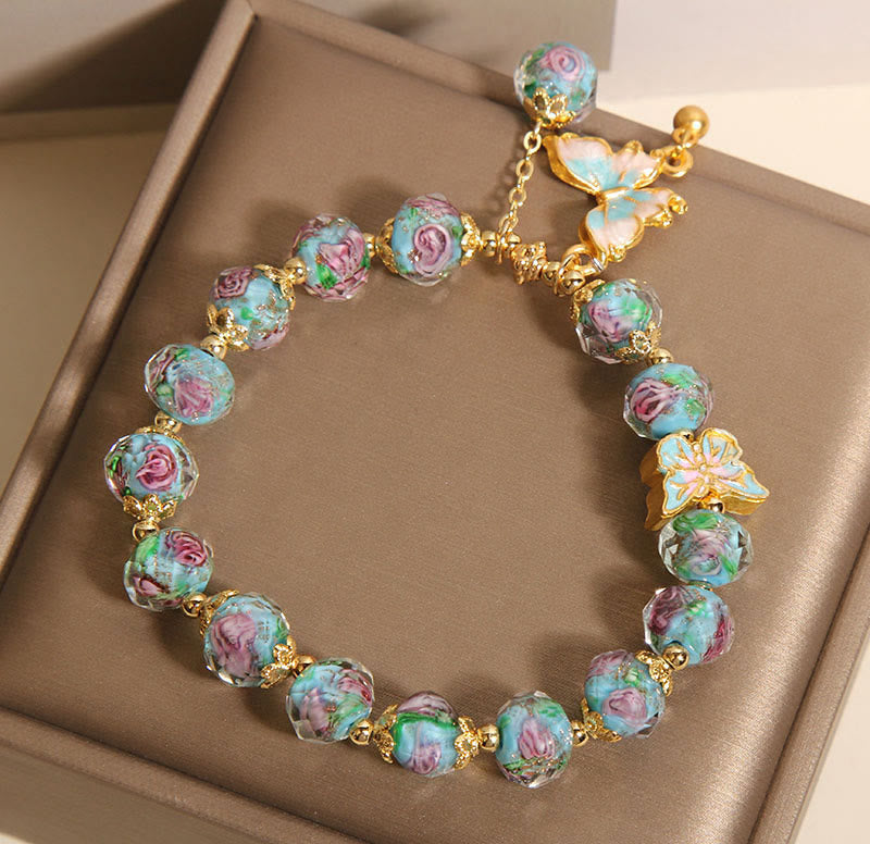 FREE Today: Love Freedom Butterfly Charm Rose Flower Liuli Bracelet