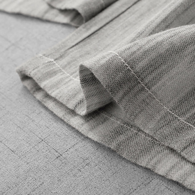 Buddha Stones Casual Tie-Dye Striped Design Drawstring Women's Cotton Wide Leg Pants With Pockets