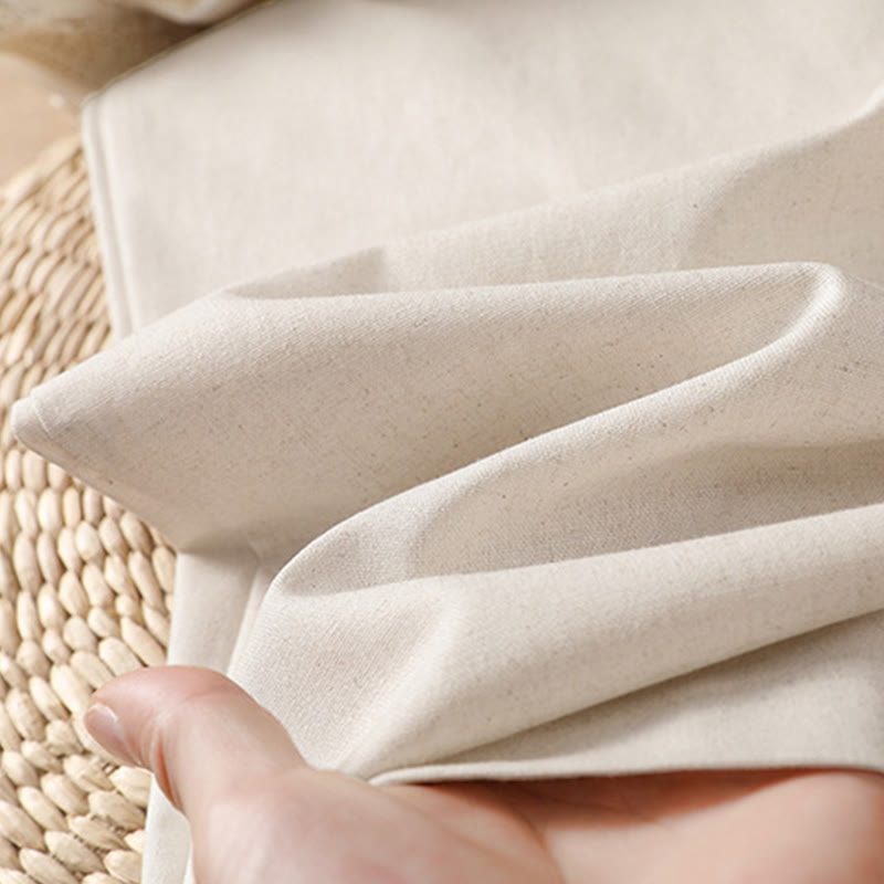 Buddha Stones Casual Hollow Lace Waistband Design Women's Cotton Linen Wide Leg Pants With Pockets