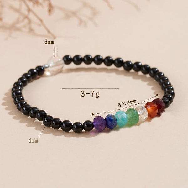 Buddha Stones Ultra-fine 4mm Black Tourmaline Colorful Stone Bracelet