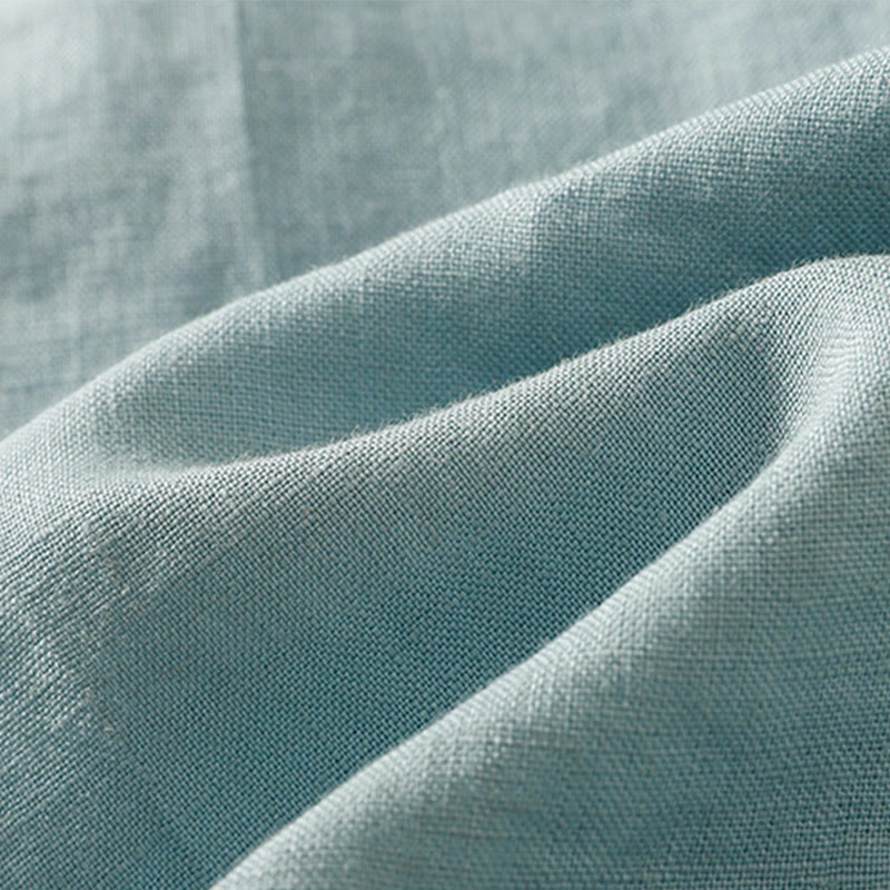 Buddha Stones Simple Crew Neck Button Design Women's Cotton Sleeveless Vest