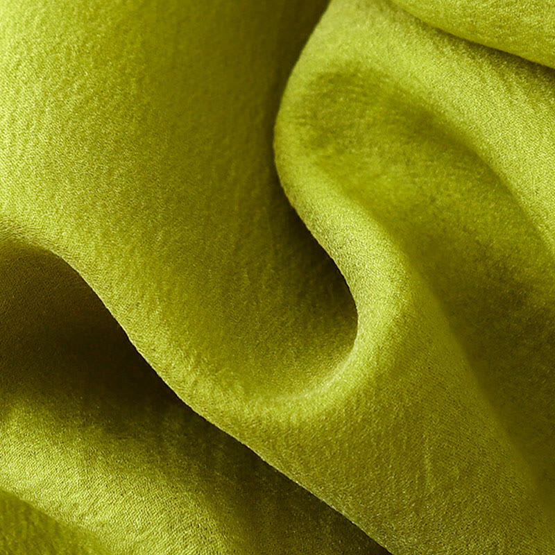 Buddha Stones Simple Pleated Design Elastic Waist Women's Skirt With Pockets