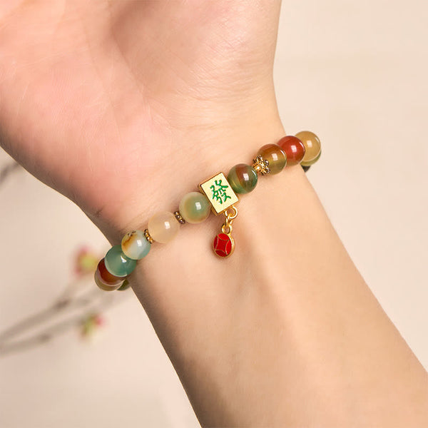 FREE Today: Dispel Evil Spirits Natural Peacock Agate Coin Bracelet