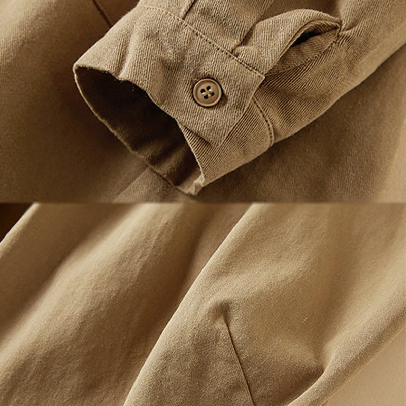 Buddha Stones Fall Irregular Design Long Sleeve Women's Cotton Linen Lapel Jacket With Pockets