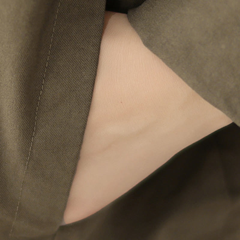 Buddha Stones Spring Plain Asymmetry Design Long Sleeve Women's Cotton Linen Jacket With Pockets