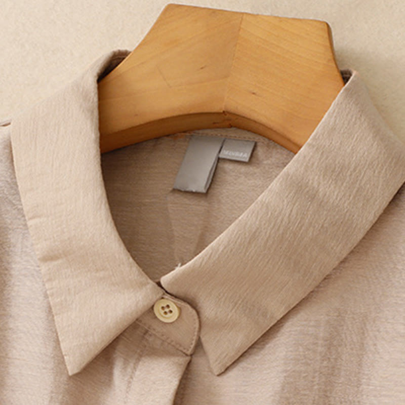 Buddha Stones 2Pcs Shirt Top 7-8 Length Skirt With Pockets Cotton Linen Clothing Women's Set