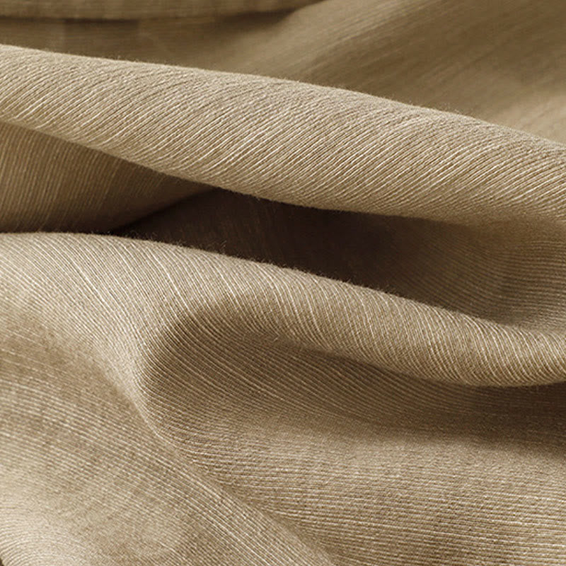 Buddha Stones 2Pcs Shirt Top 7-8 Length Skirt With Pockets Cotton Linen Clothing Women's Set