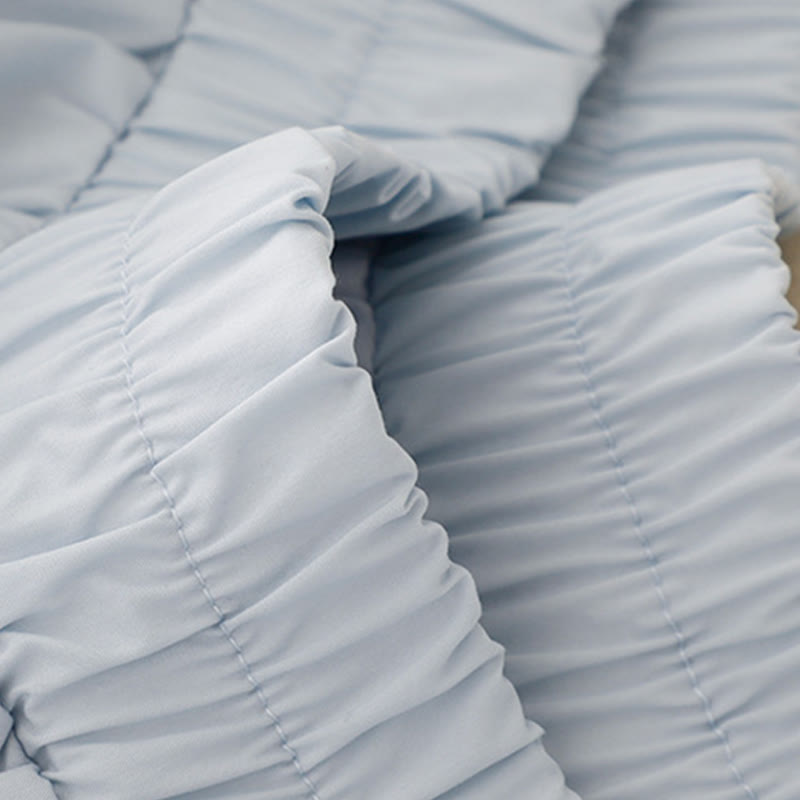 Buddha Stones 2pcs Irregular Button Design Shirt Skirt With Pockets Cotton Clothing Women's Set