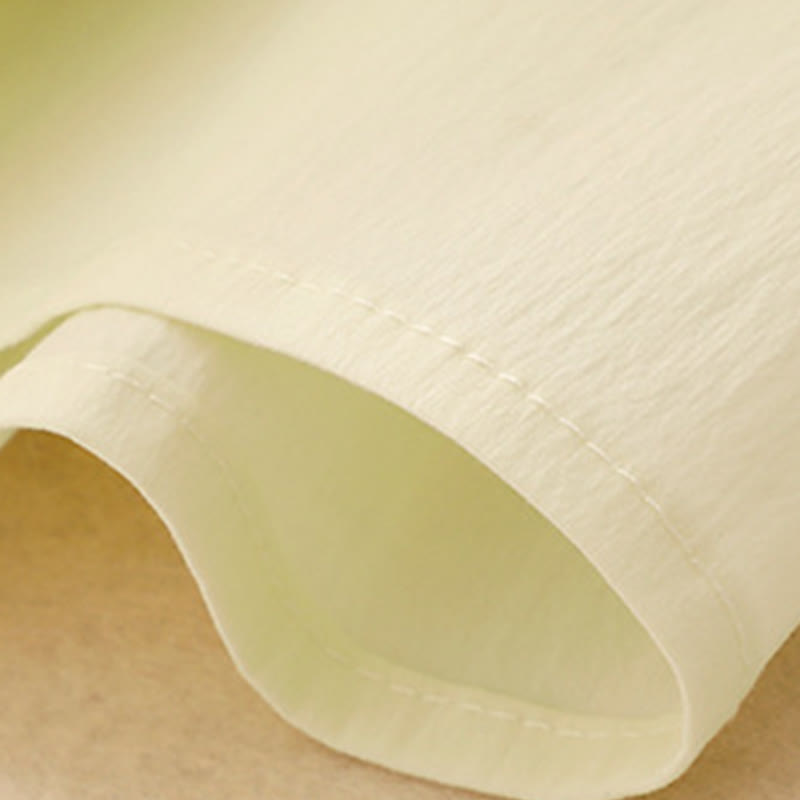 Buddha Stones 2pcs Irregular Button Design Shirt Skirt With Pockets Cotton Clothing Women's Set