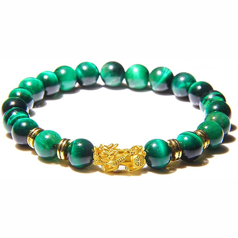 Buddha Stones Various Color Tiger Eye Beads Spacer Beads Pixiu Wealth Courage Bracelet