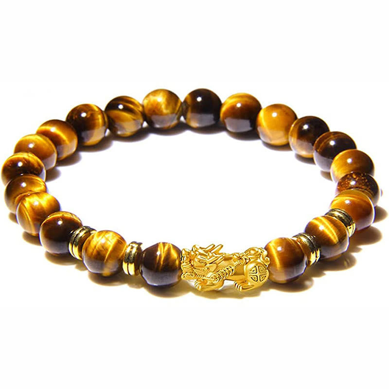 Buddha Stones Various Color Tiger Eye Beads Spacer Beads Pixiu Wealth Courage Bracelet