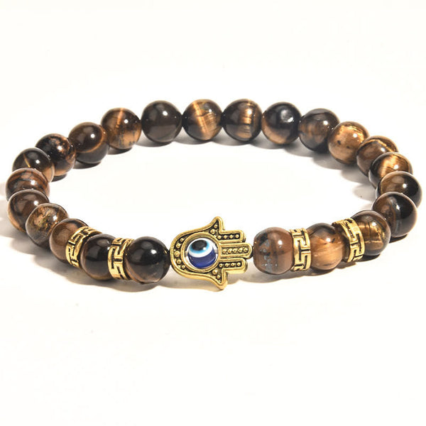 Buddha Stones Tiger Eye Beads Evil Eye Courage Bracelet