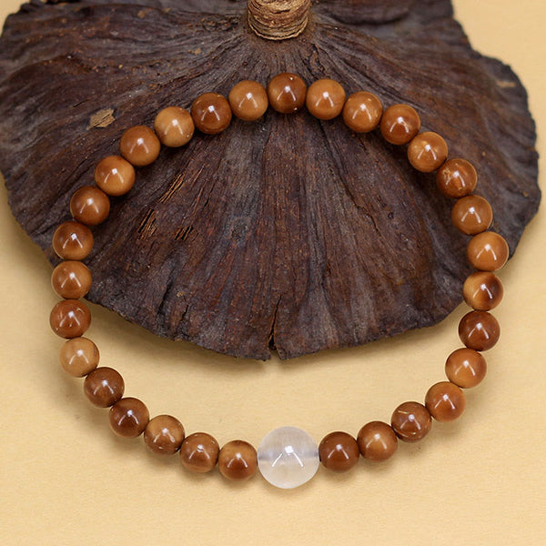 Buddha Stones Kuka Seed Agate Stone Luck Bracelet