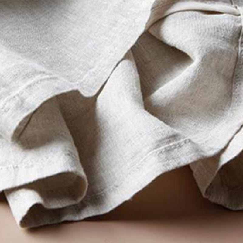 Buddha Stones Casual Cotton Slit Hem Women's 7-8 Length Wide Leg Pants With Pockets