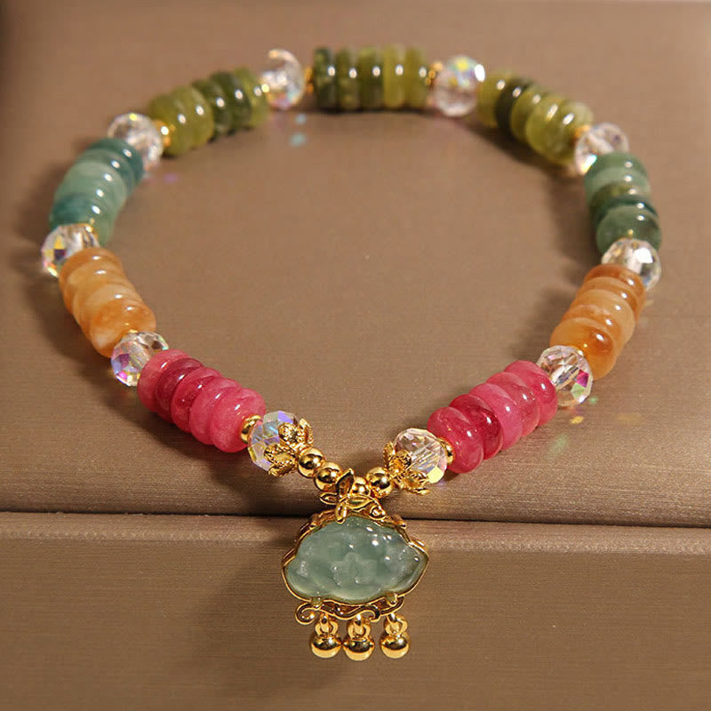 Buddha Stones Colorful Abacus Beads Auspicious Cloud Tourmaline Positive Bracelet