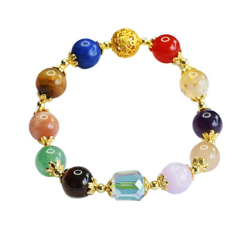 Buddha Stones Natural Dunhuang Colorful Beads Amethyst Lazurite Balance Bracelet