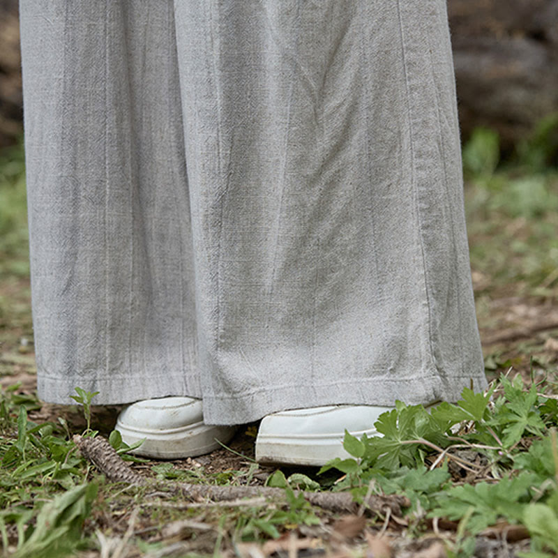 Buddha Stones Casual Tie-Dye Women's Linen Wide Leg Pants With Pockets