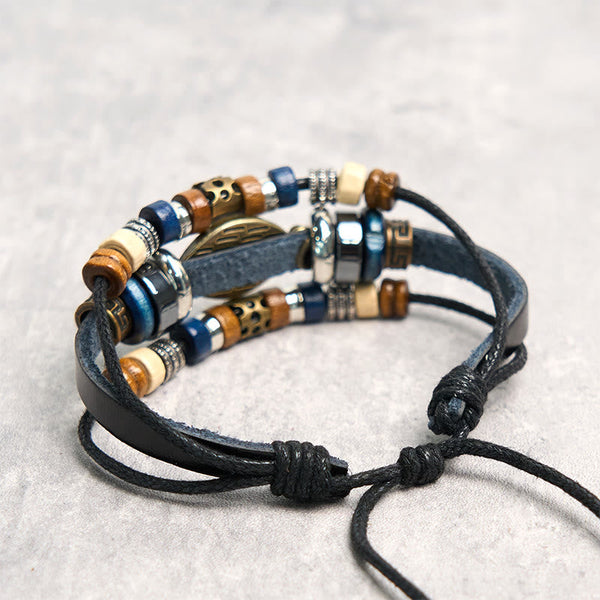 FREE Today: Protection and Blessing Evil Eye Leather Adjustable Bracelet