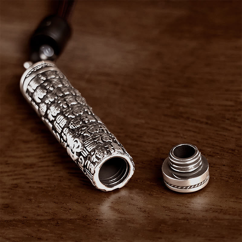 Buddha Stones Copper Fu Character Dragon Pattern Balance Pendant Necklace