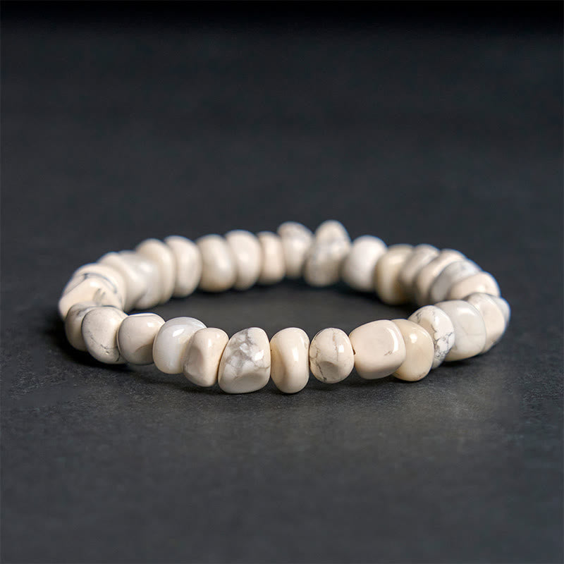 Buddha Stones White Turquoise Irregular Blocks Courage Bracelet