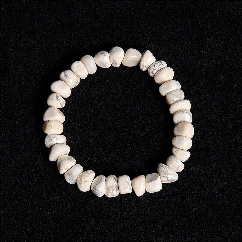 Buddha Stones White Turquoise Irregular Blocks Courage Bracelet