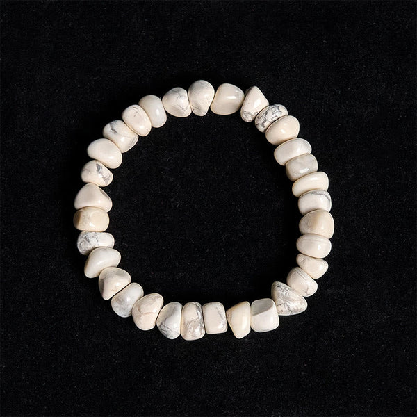 Buddha Stones White Turquoise Irregular Blocks Courage Bracelet