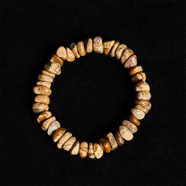 Buddha Stones Picture Jasper Irregular Blocks Balance Bracelet