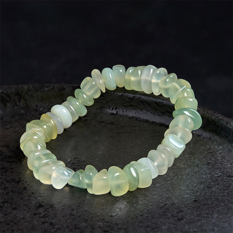 Buddha Stones Natural Peridot Irregular Blocks Peace Bracelet