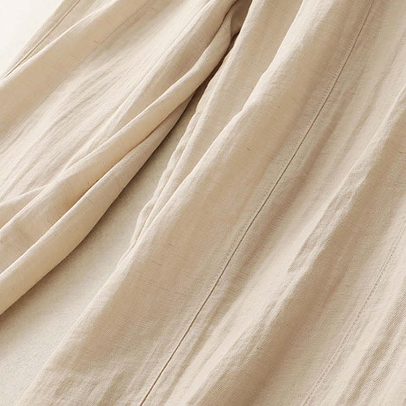 Buddha Stones Summer Drawstring Design Women's Wide Leg Pants With Pockets