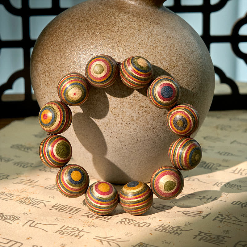 Buddha Stones Colorful Rainbow Eucalyptus Balance Bracelet