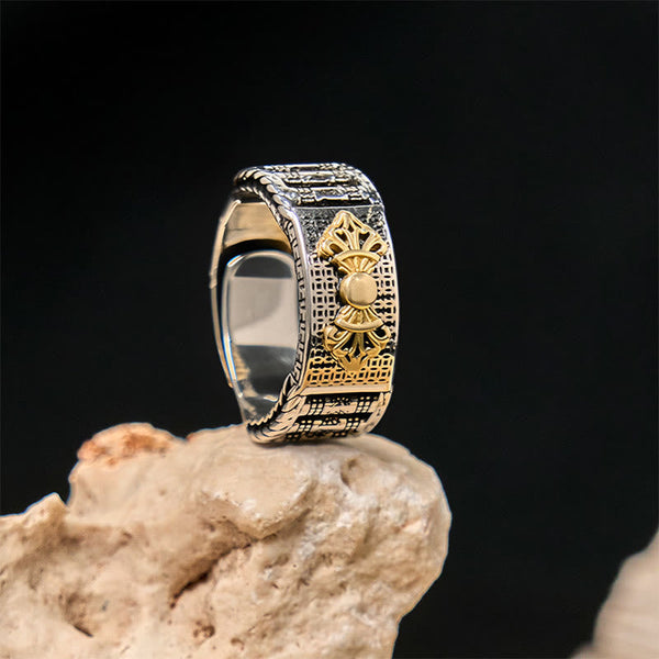FREE Today: Wealth and Wisdom Vintage Prayer Wheel Om Mani Padme Hum Copper Adjustable Ring
