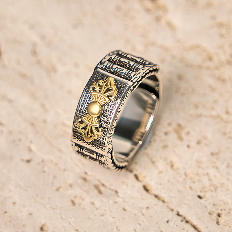 FREE Today: Wealth and Wisdom Vintage Prayer Wheel Om Mani Padme Hum Copper Adjustable Ring