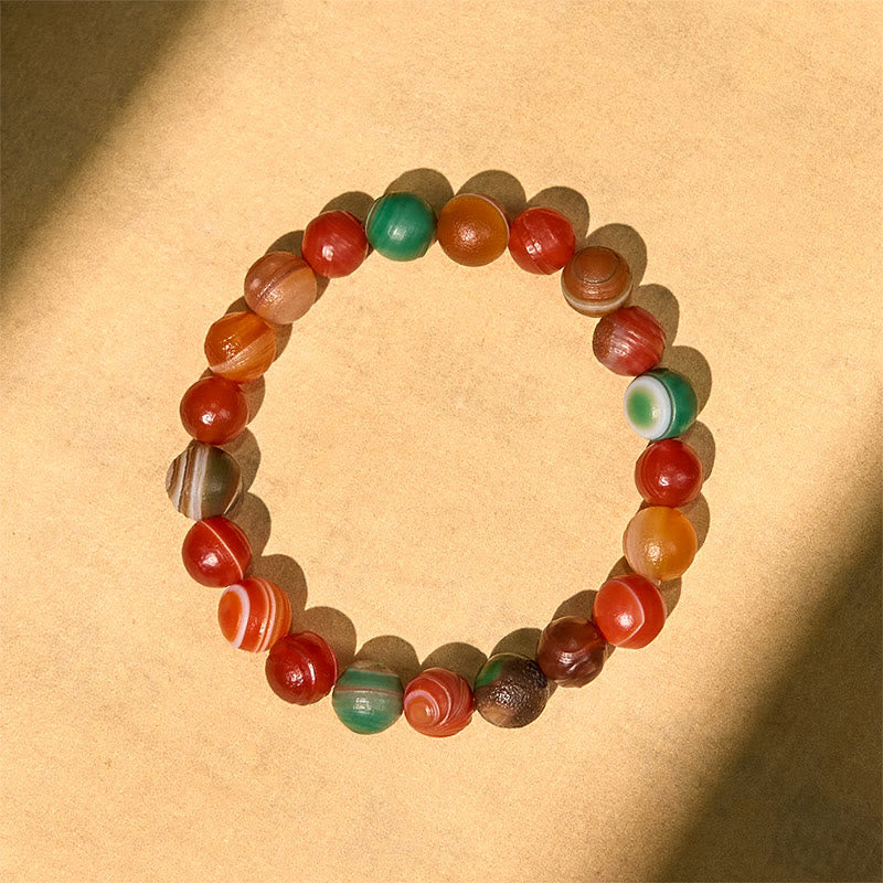 Buddha Stones Natural Alashan Agate Confidence Bracelet