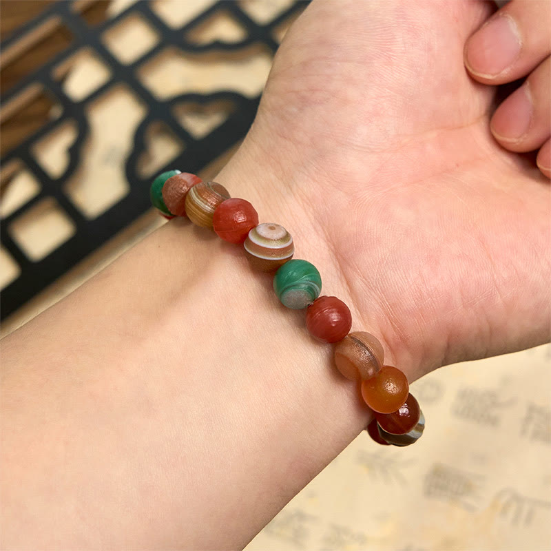 Buddha Stones Natural Alashan Agate Confidence Bracelet