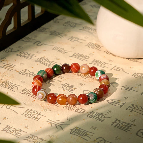Buddha Stones Natural Alashan Agate Confidence Bracelet