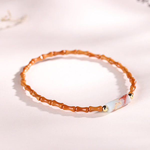 Buddha Stones Ultra-fine Olive Pit Peace Bracelet