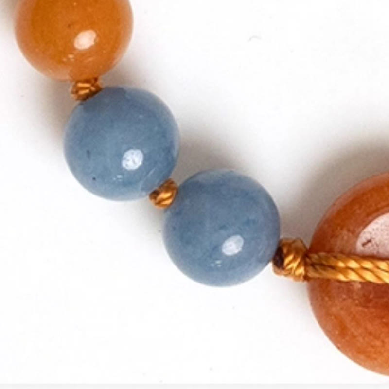 Buddha Stones Colored Aventurine Peace Buckle Cure Bracelet