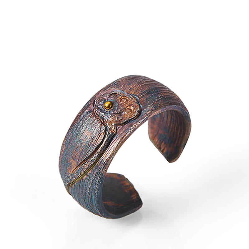 Buddha Stones 999 Sterling Silver Lotus Balance Ring