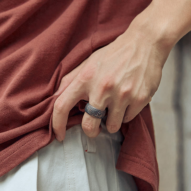 Buddha Stones 999 Sterling Silver Lotus Balance Ring