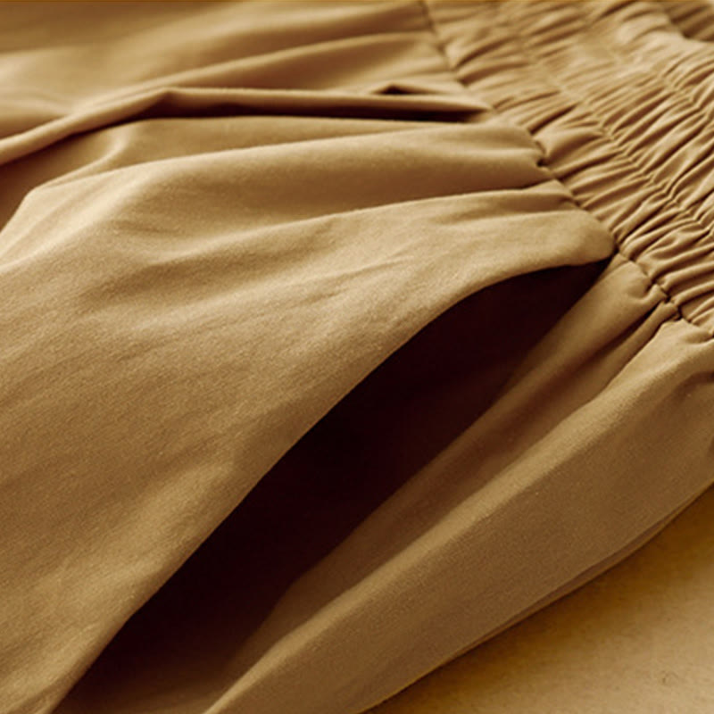 Buddha Stones 2pcs Women's Three-quarter Sleeve Shirt Harem Pants Meditation Clothing Set